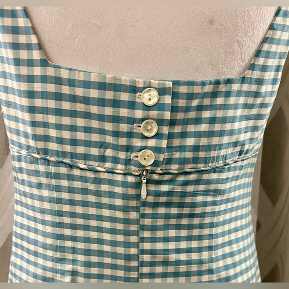 Beautiful Gingham Print Dress Blue & White - Picture 5 of 7